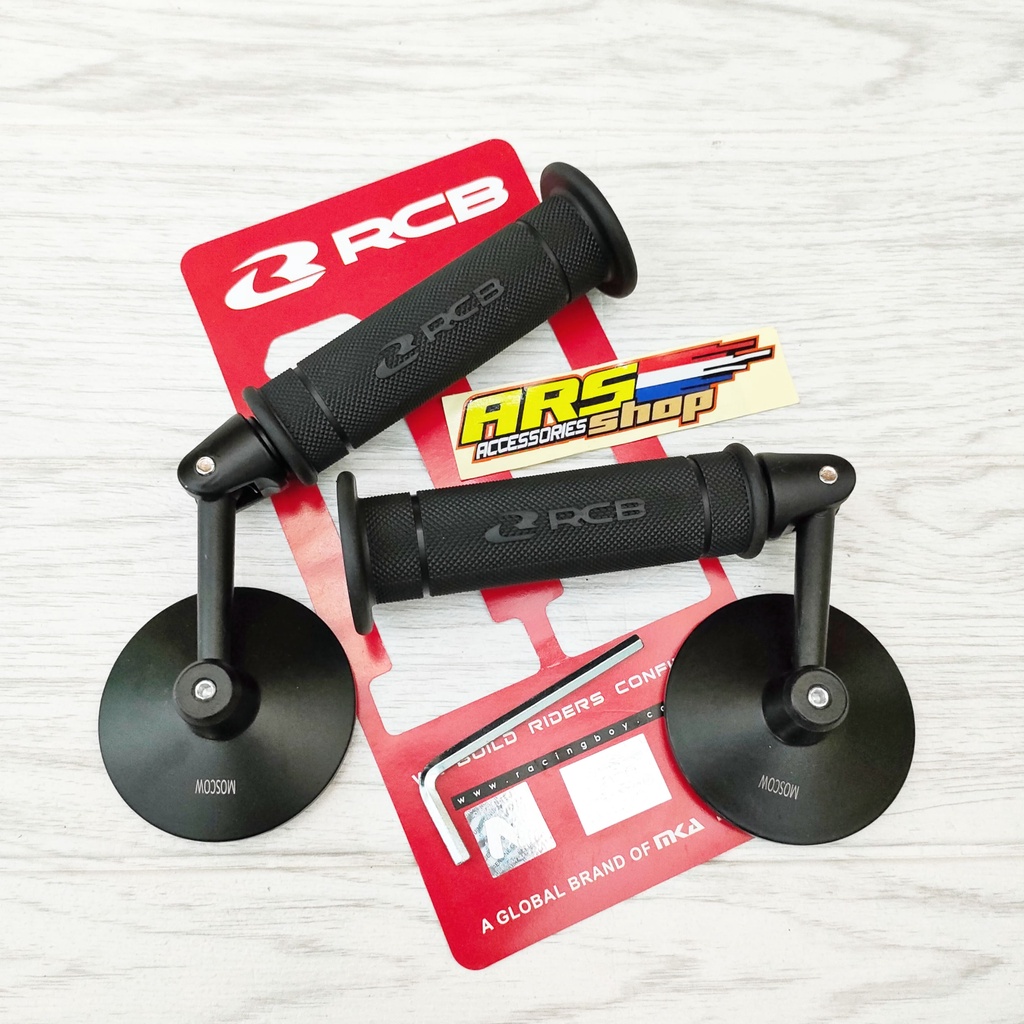 sepaket handgrip sarung gas RCB ORIGINAL + spion jalu bulat spion bar and bulat spion stang beat mio