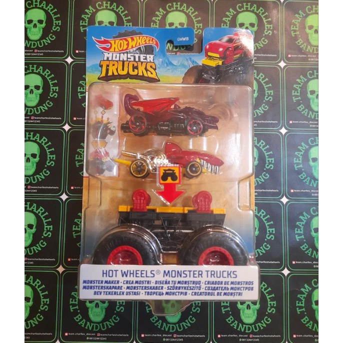 hotwheels monster truck maker dragon n tiger shark