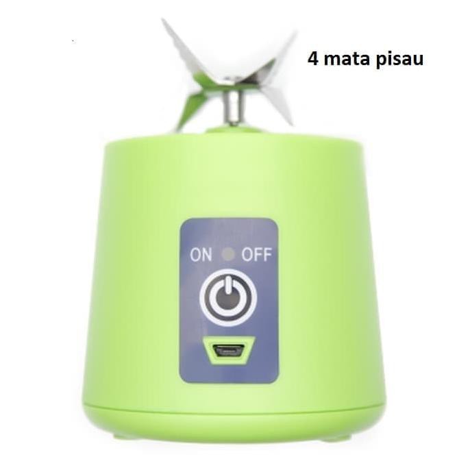 TERBAIK NEW JUICER BLENDER PORTABLE & RECHARGEABLE - JUICER BLENDER PRAKTIS - BIRU MUDA |