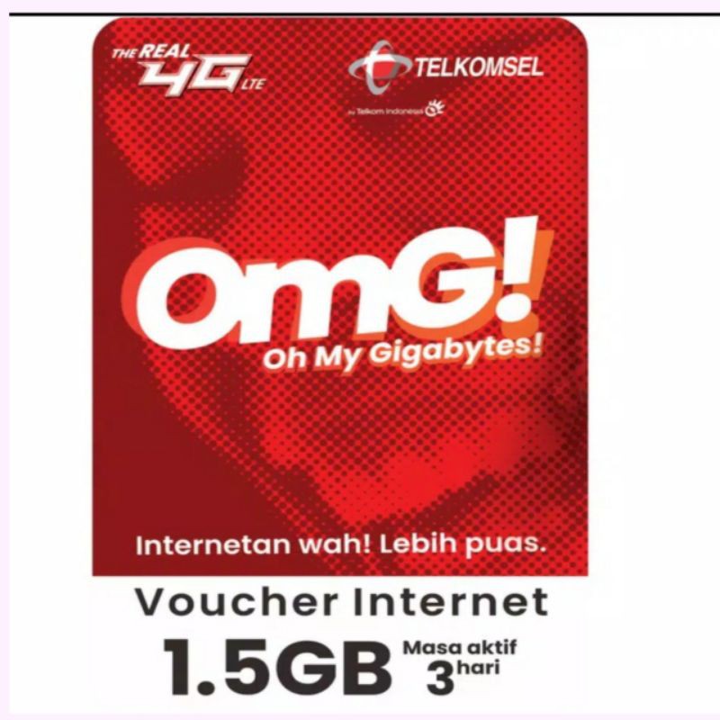 voucher Telkomsel 1,5gb / 3 hari