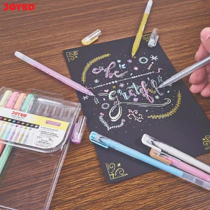 

Lucu Joyko Gel Pen Set 10 Warna Soft Cocok Kertas Putih / Hitam Menggamba Diskon