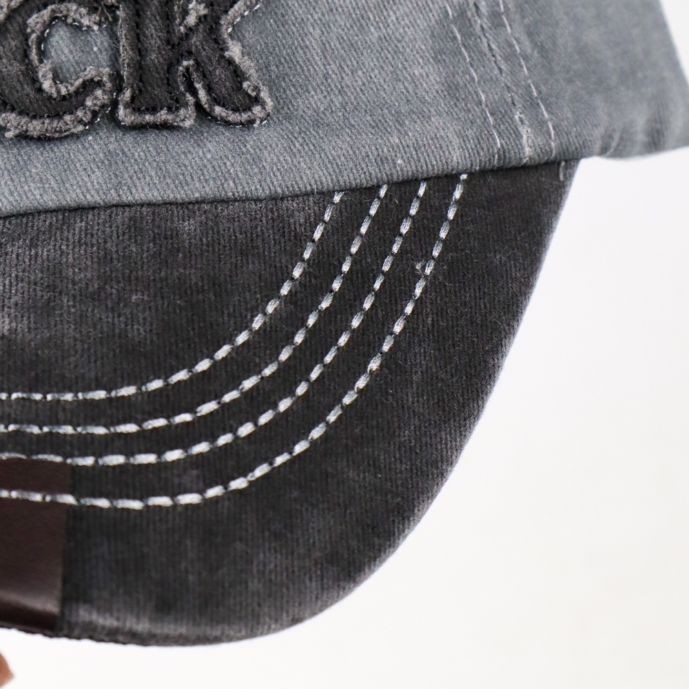 Topi Baseball Snapback Original The Black Retro Washed Style - F122 - Light Gray