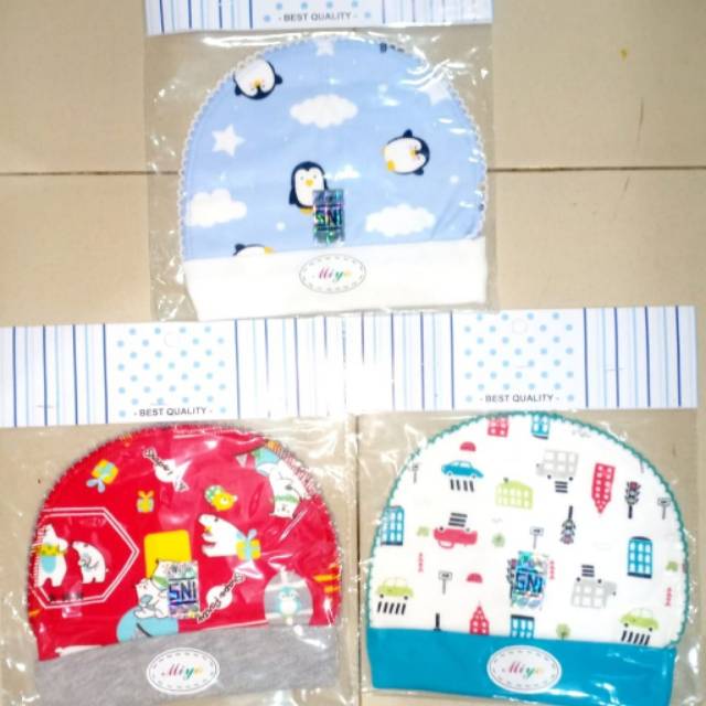 MIYO Topi Newborn Motif Terbaru / Perlengkapan Bayi Newborn - Kado Kelahiran