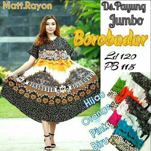 Daster payung jumbo borobudur fashion wanita grosir baju tidur daster motif cantik batam tanah abang