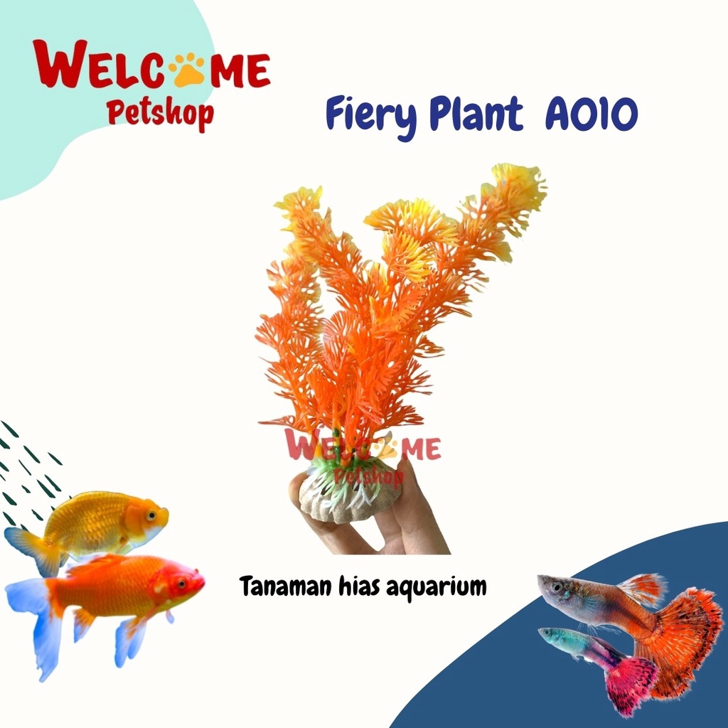 Fiery Plant A010 / Hiasan Bunga Tanaman Aquarium / Aksesoris Aquarium