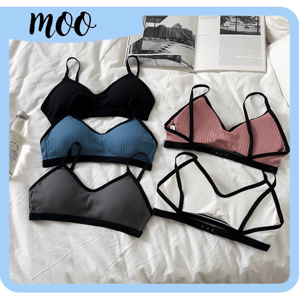 MOORB490 Bra Wanita Tanpa Kawat Sport Bra Olahraga Bh Push Up Pakaian Dalam Wanita Import