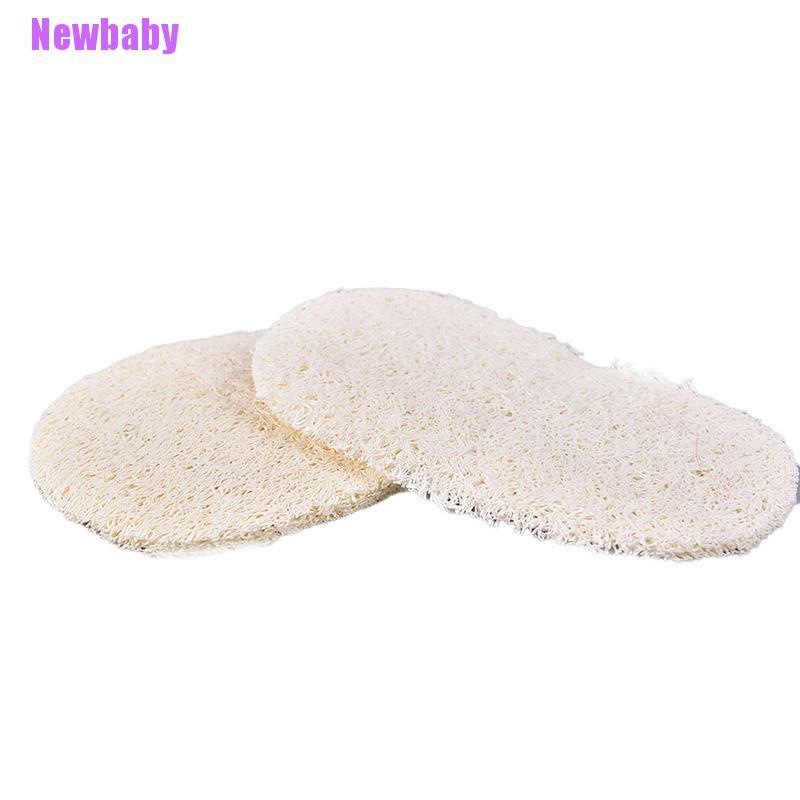 (Newbaby) Spons Loofah Alami Dua Sisi Bahan Microfiber Untuk Mencuci Piring