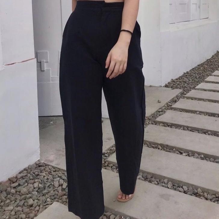 ✮ Celana kulot linen highwaist 2239 Linen import | celana kulot wanita ✥