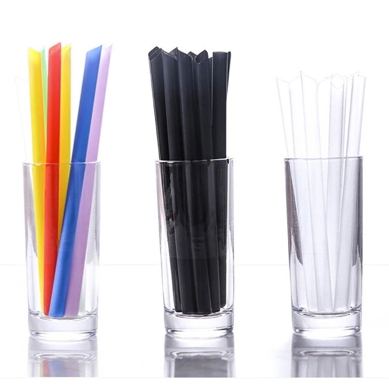 100Pcs/pack Milk Coffee Tea Drinks Straws/1.1CM Disposable Transparent Colored Plastic Straws/Safety Material Straws for Party Bar Supplies