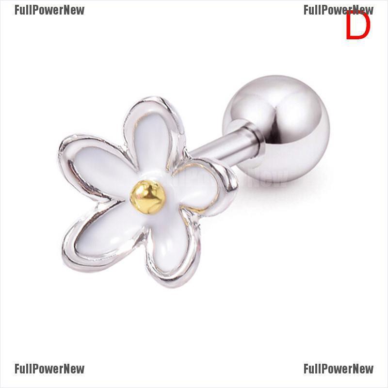 Anting Tindik Bentuk Bunga Helix Tragus Bahan Stainless Steel