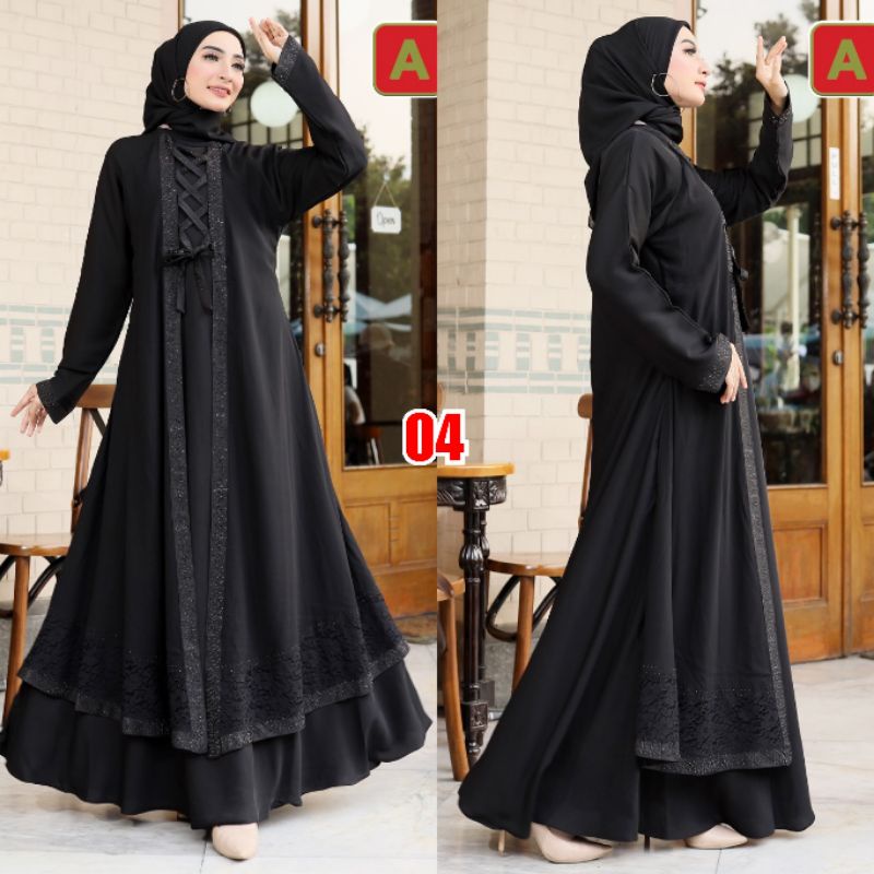 ALVI DRESS ABAYA HIKMAT KW PREMIUM TALI SILANG 04