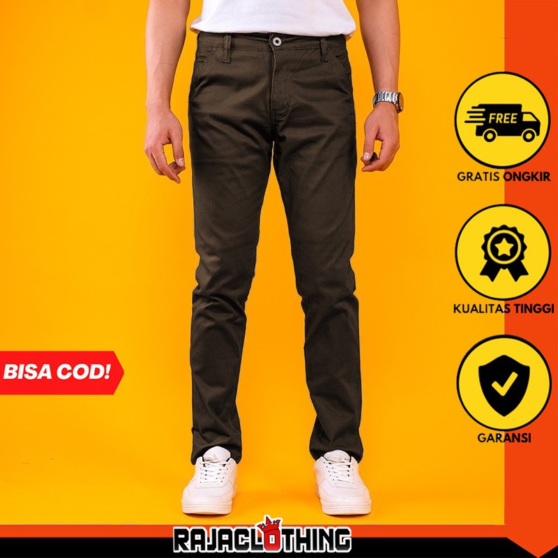 RCL - CELANA CHINO SKINY PANJANG ORIGINAL COKLAT S.M.L.XL 27 s/d 34