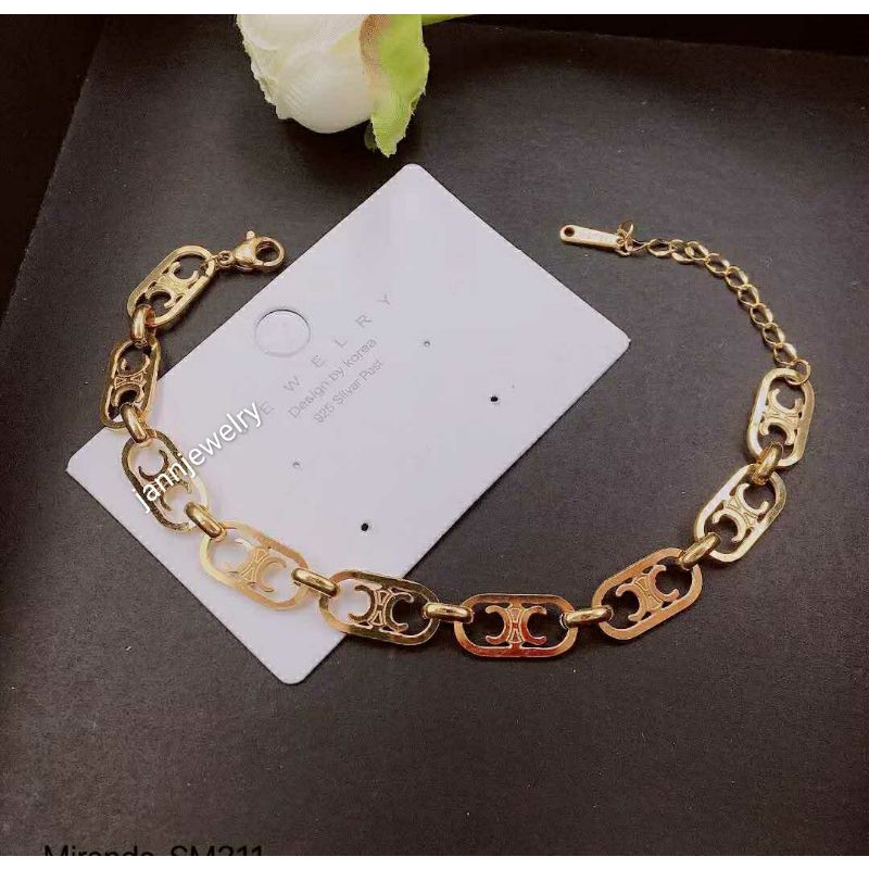 gelang titanium asli import korea peper clip anti karat&amp;alergi