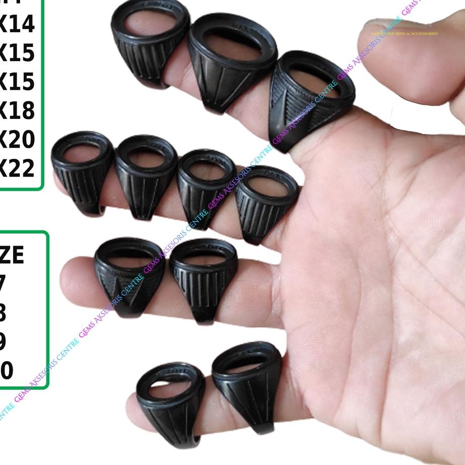 SALEE.. BLACK RING EMBAN BATU AKIK MODEL TANAM