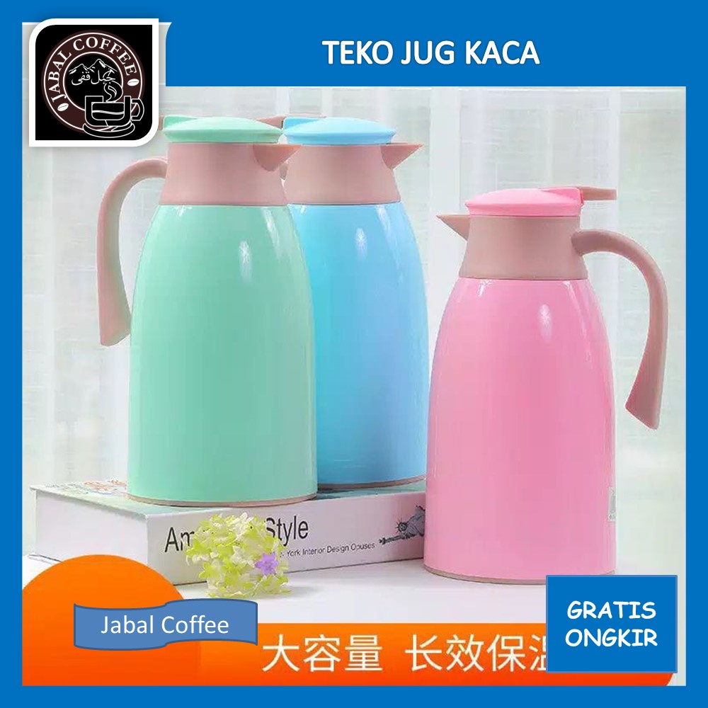 Thermos Tea Coffee / Teko Jug Kaca / Termos Penahan Panas 1 Liter