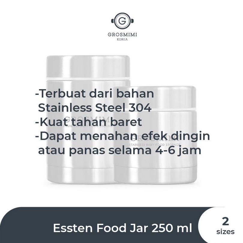 Grosmimi Stainless Baby Food Jar 300ml / 200ml - Tempat Makan Anak Bayi Tahan Panas Dingin Travel Kotak Bekal