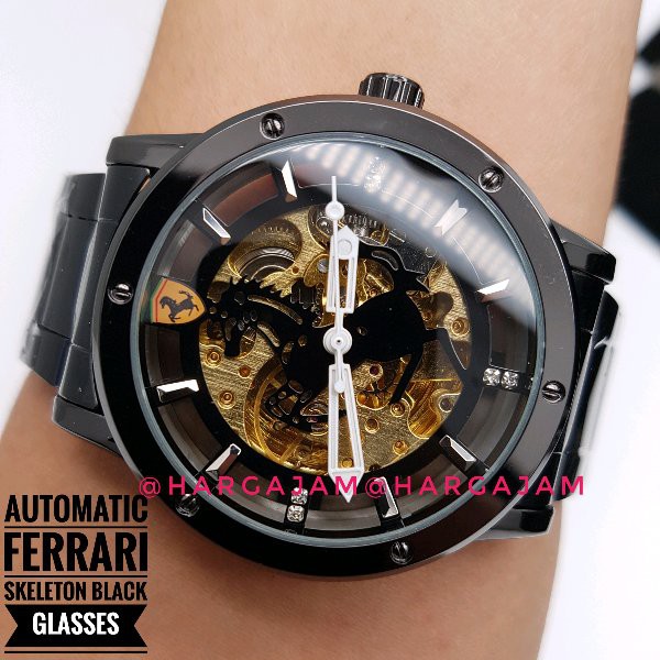 BARU Jam Tangan Pria Automatic Ferrari F1406 Black (hargajam matic otomatis)
