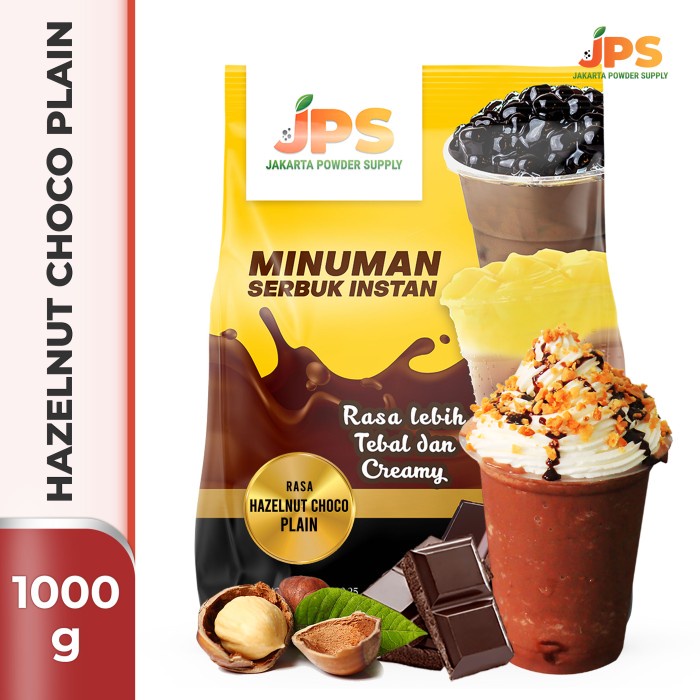 

DISKON - (BISA COD) Bubuk Minuman Hazelnut Choco Plain Powder JPS Tanpa Gula