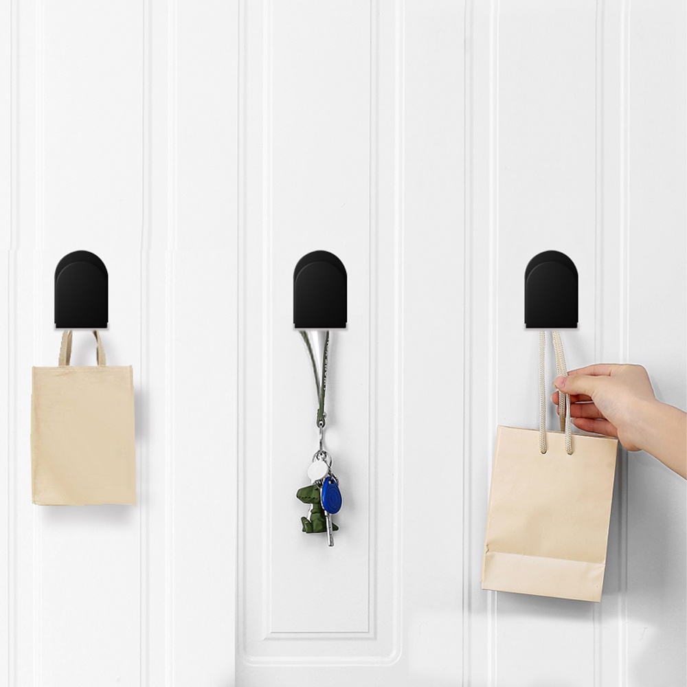 1 / 3 Pcs Rak Holder Penyimpanan Kabel Data Kunci Mini Dengan Perekat Untuk Mobil