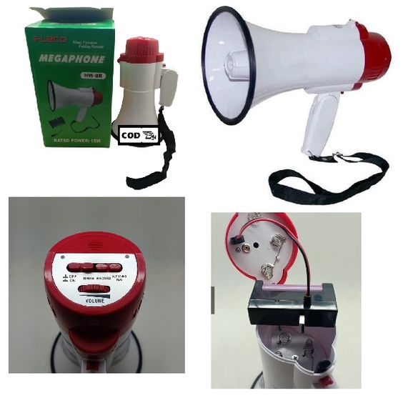 Toa Megaphone Fleco HW-8R Pengeras Suara Dengan Baterai Cas