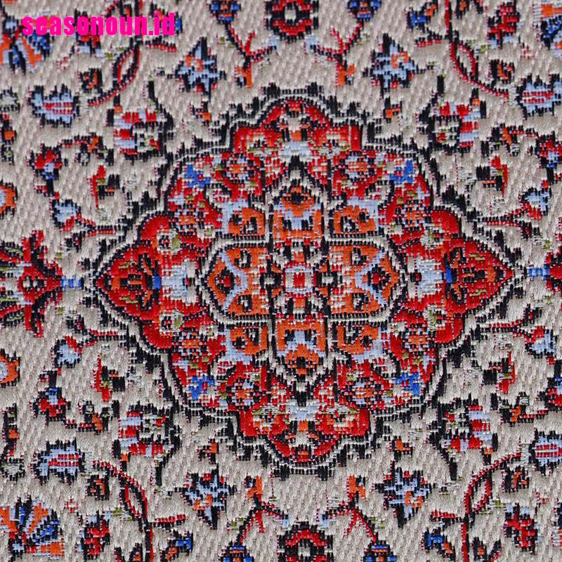 Seasonoun Mainan Miniatur Karpet Tenun Motif Bordir Bunga Untuk Aksesoris Rumah Boneka 1: 12