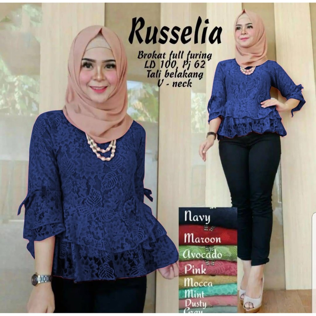 Rose Lace Blouse Atasan Brukat Wanita