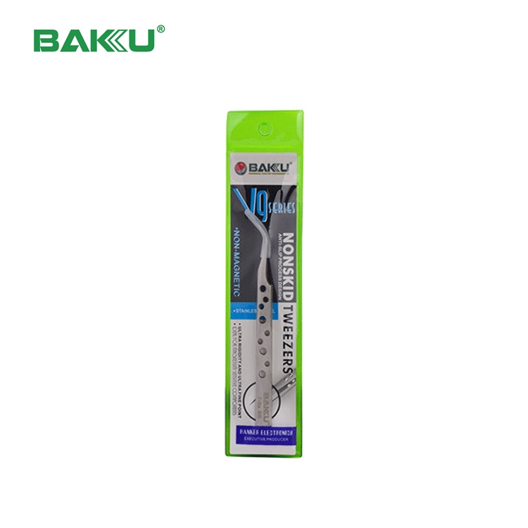 Baku Pinset Tweezer Bengkok Tajam BK-V9 7-SA Stainless Steel Original