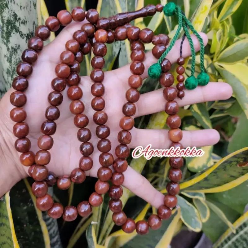 Tasbih 99 Bulat rumbai 10,5 mili coklat kokka kaokah