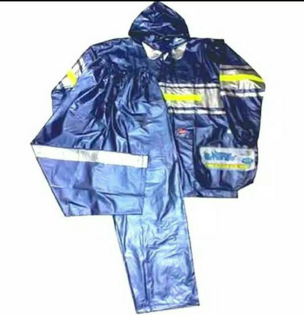 Jas Hujan Pria Wanita Dewasa Elmundo PVC Setelan Jaket Celana