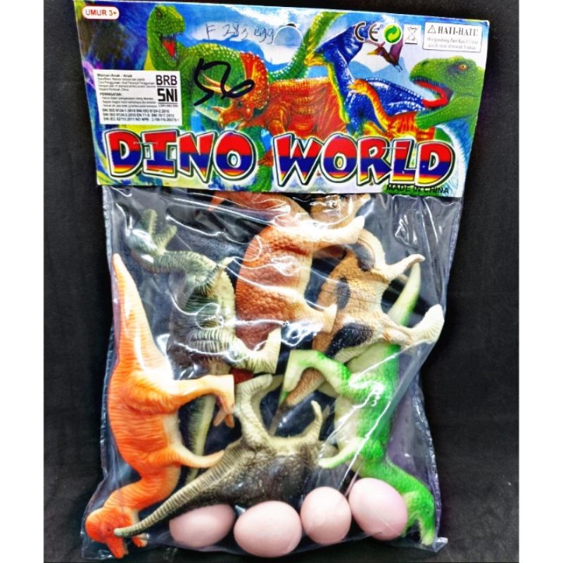 MAINAN ANAK DINOSAURUS SET/DINO KARET/JURASIC PARK isi 6pcs
