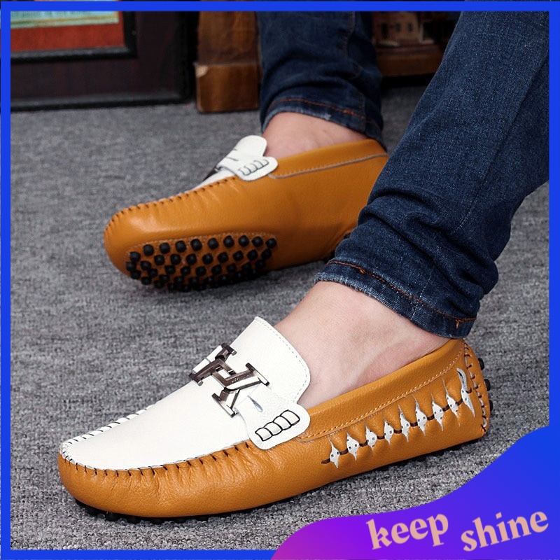 Loafers Pria Kulit Import Leather Shoes Men Casual Slip On Shoes Breathable Mens Loafers Man Moccasi