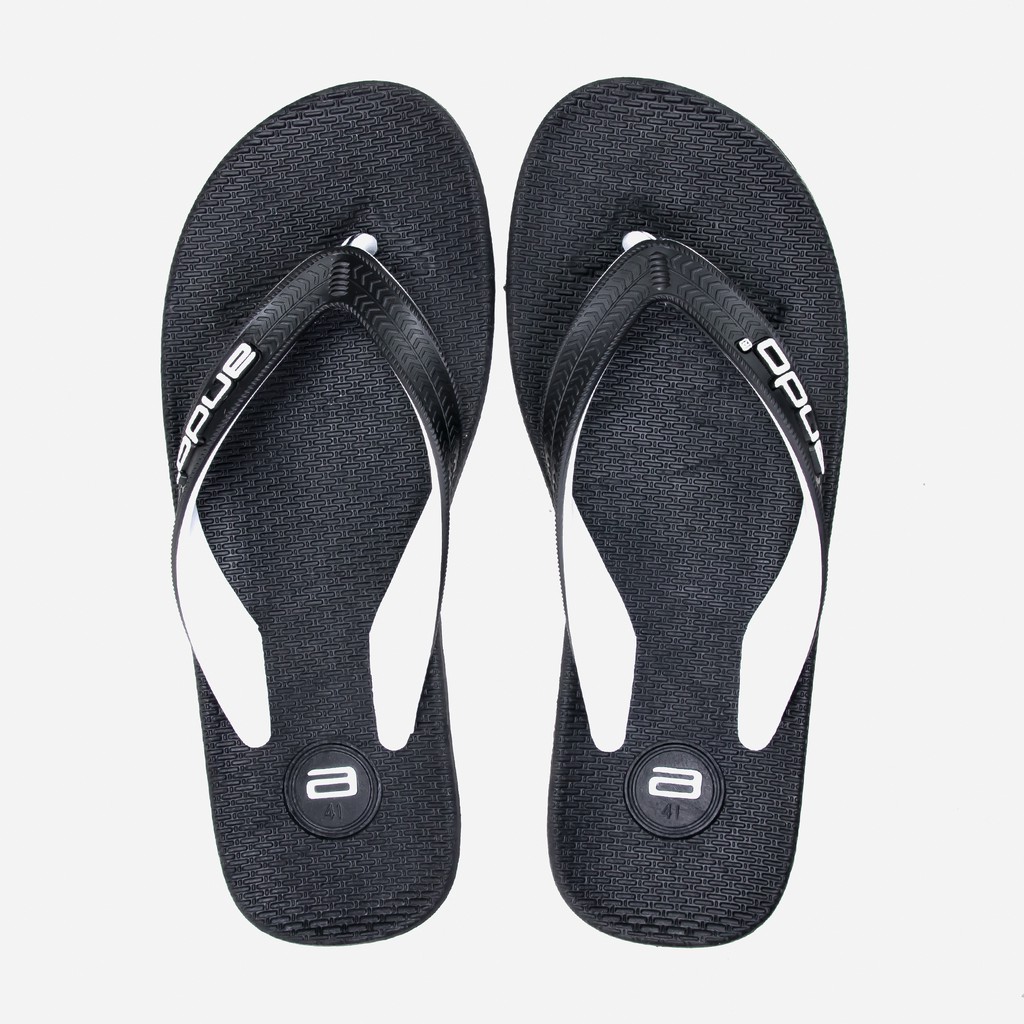  Ando  Official Sandal  Thunder Pria Dewasa Hitam Putih 