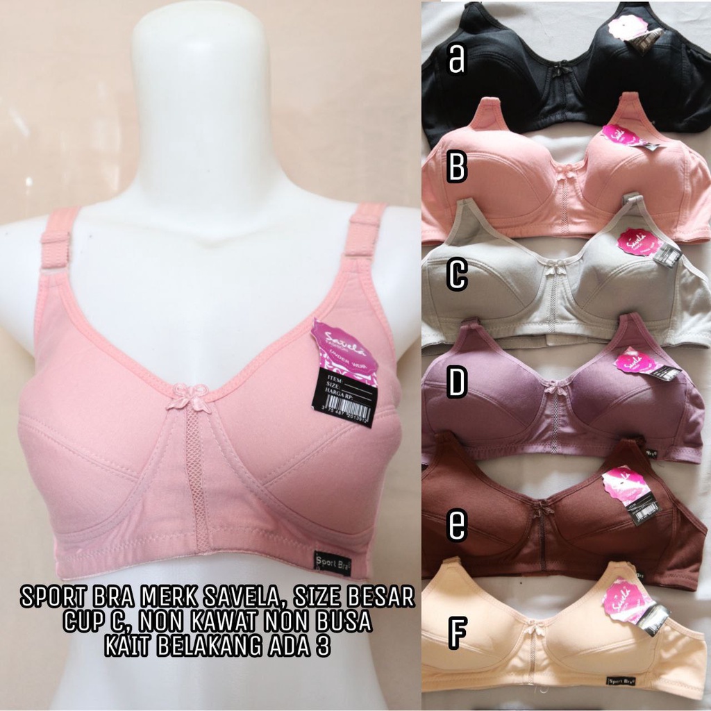 PALING LARIS  Bra SAVELA | Sport Bra CUP Besar Kait 3 / Size Besar / NON BUSA, NON KAWAT