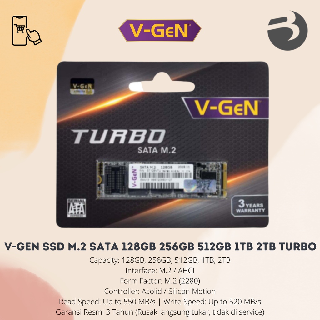 V-GEN SSD M.2 SATA 128GB 256GB 512GB 1TB 2TB TURBO M2 128/256/512 GB/1 TB/2 TB VGEN 2280