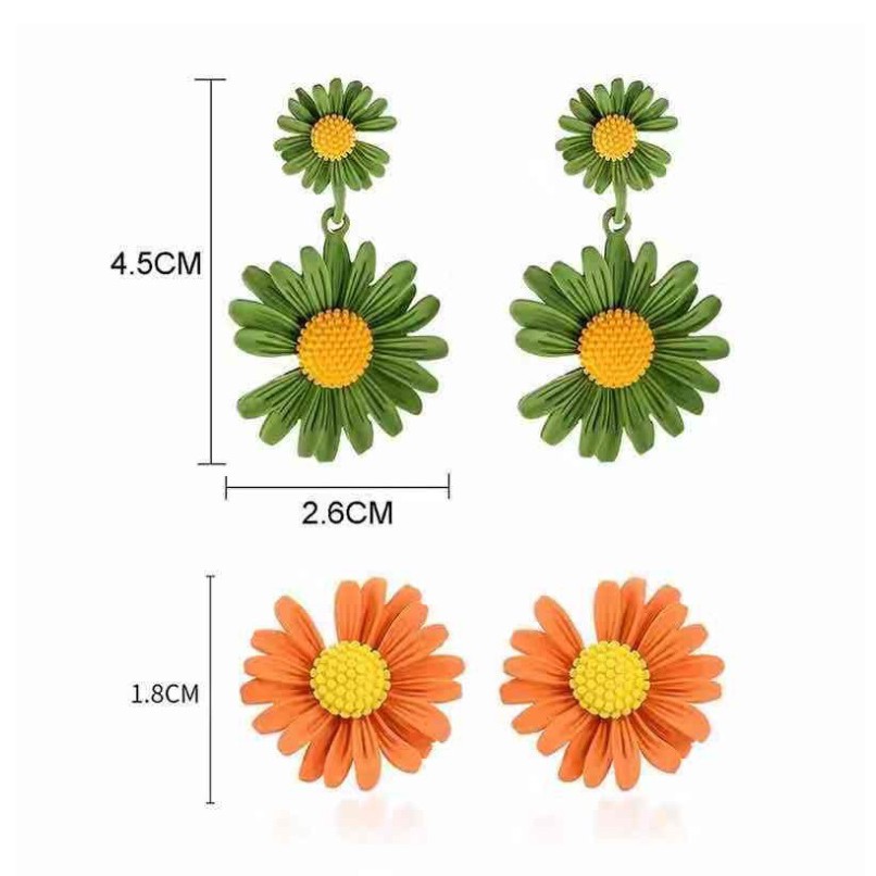 Anting Bunga Daisy Sterling Silver S925 Gaya Korea Fashion Women Flower Earring Korean Style