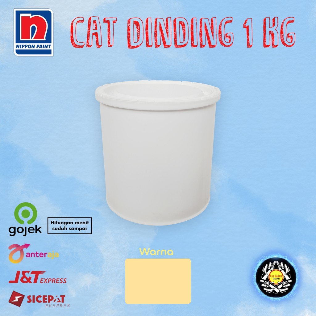 CAT AIR TEMBOK DINDING 1 KG WARNA KREM CREAM NETRAL KALENG KECIL 1KG NIPPON PAINT VTEX MEDAN BINJAI