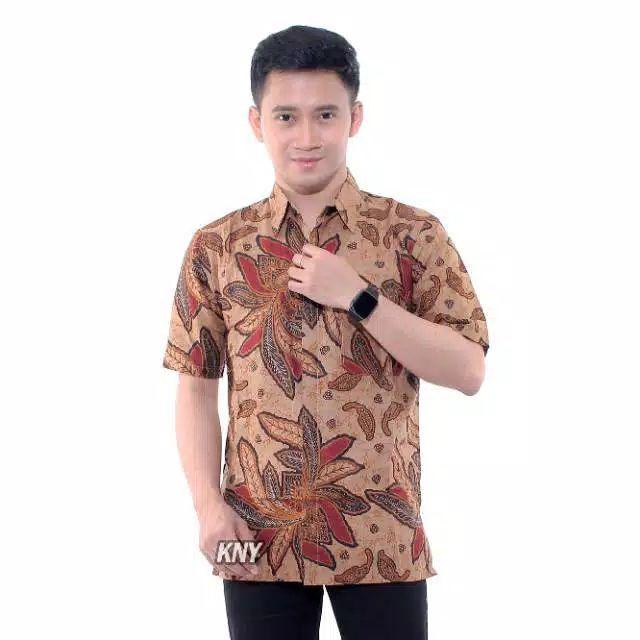 Merak Toska Hem Batik Pria Lengan Pendek Ukuran Reguler M L Xl