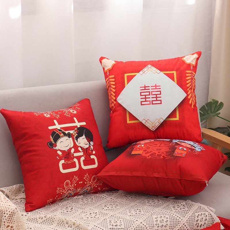 Sarung Bantal Sofa/ Kursi/ Shuang xi / ( Hanya Sarung ) Bantal Pengantin / sarung bantal sofa / wedding / sangjit