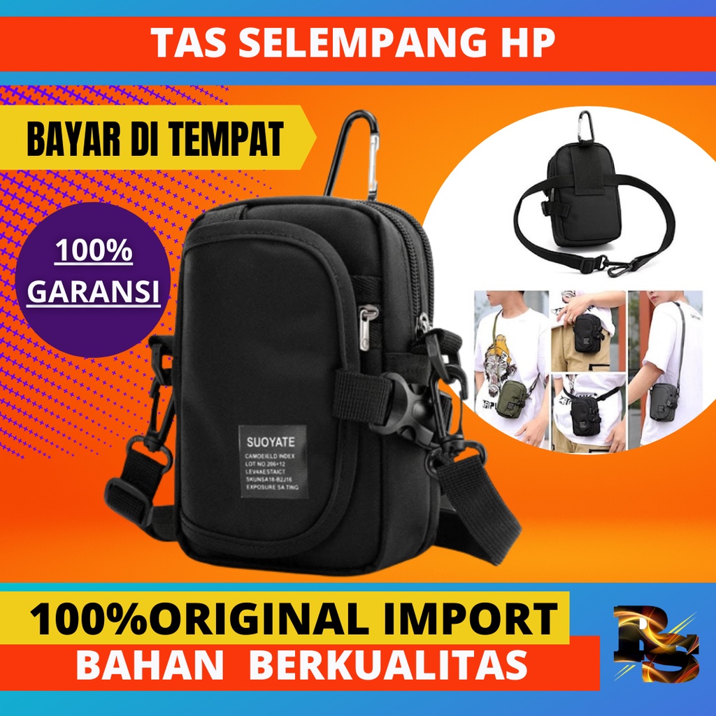 Tas Selempang Pria Tas Hp Multifungsi Slingbag Pria Tas Pinggang Suoyate Bahan Oxford Simpel dan Ele