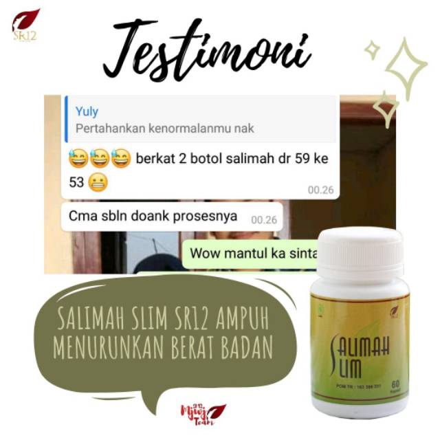 Salimah Slim SR12 Pelangsing Obat Diet Herbal Ampuh Peluntur Lemak Badan