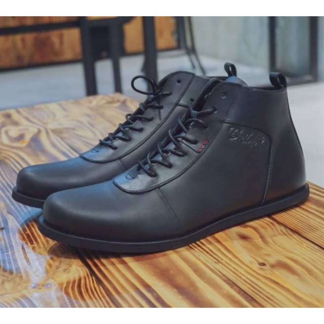 ERUDITE Black Original - Men's Shoes Sepatu Pria - Leather Shoes Sepatu Kulit Boot Pria ClassicBoots