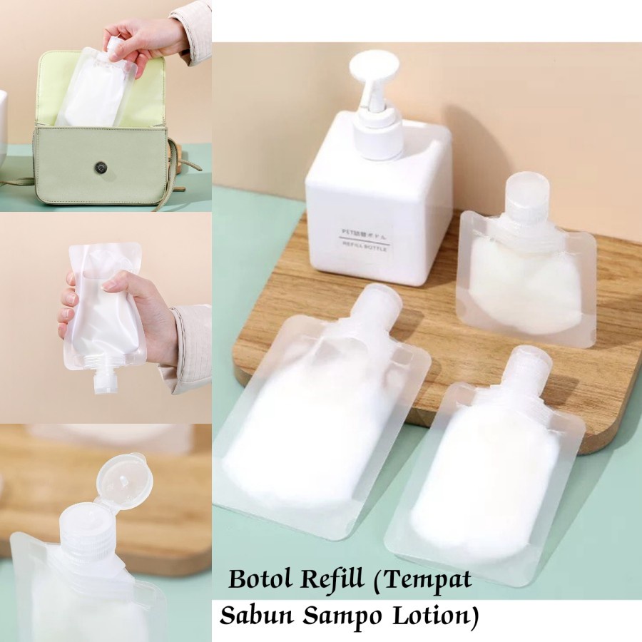 FLIP TOP REFILL Botol Refill Sabun Cair Sampo Lotion Travel Plastik Fliptop