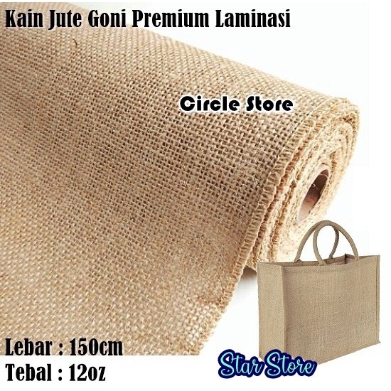 Kain Goni - Kain Jute Laminated / Burlap / Tas Goni Laminasi Lebar 150Cm 400Gsm