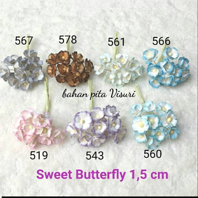 Paper Flower Sweet Butterfly 1,5 cm Seri D