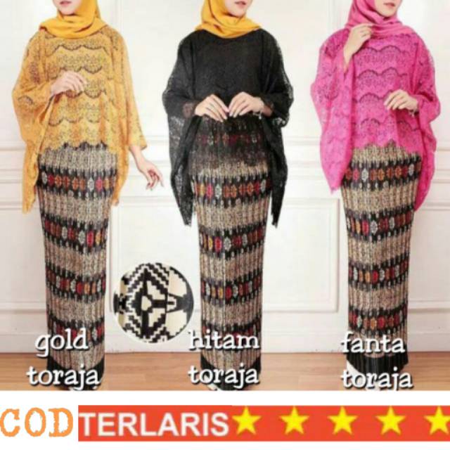 COD SETELAN KEBAYA CAPE BROKAT MIX ROK PLISKET KEBAYA JUMBO ROK JUMBO STELAN BROKAT CANTIK