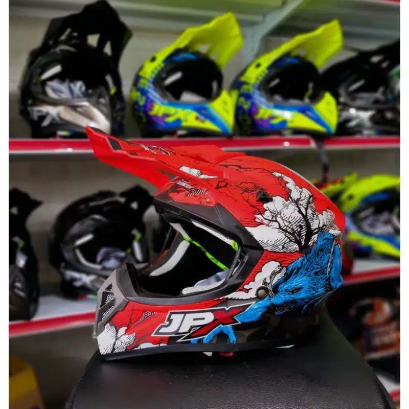 Helmet cross JPX X14 Red with blue