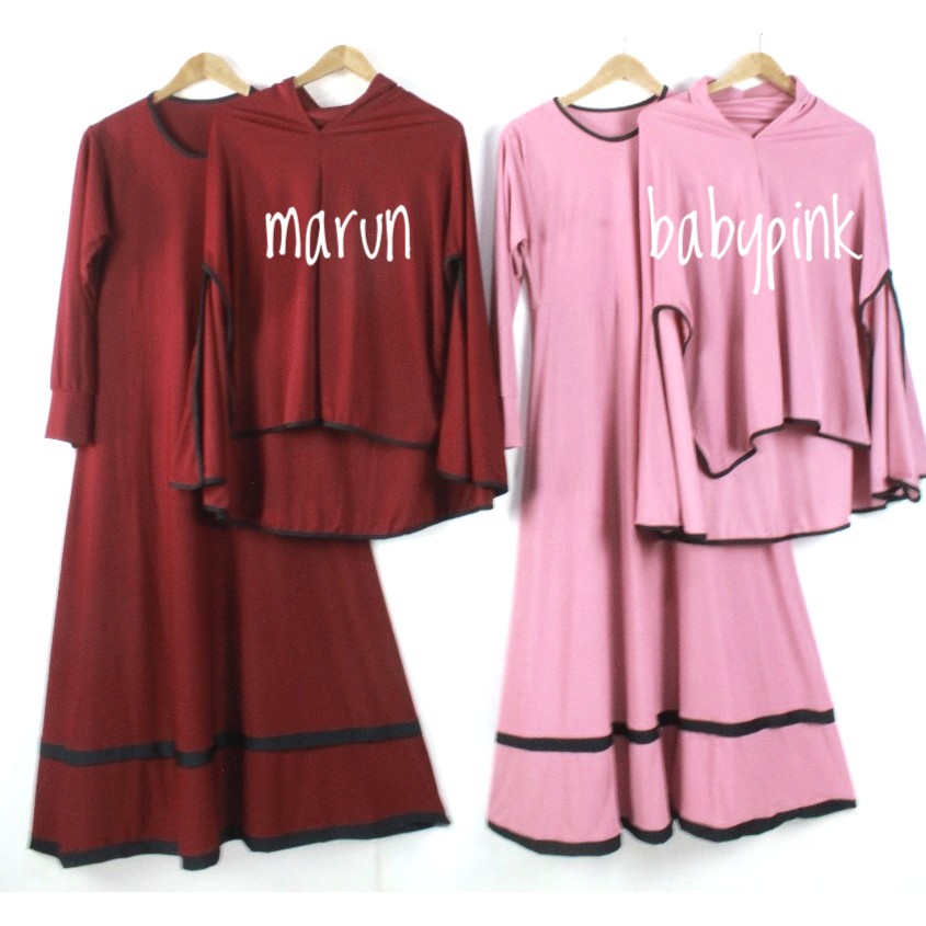 Gamis jerseymamah dedeh sofiya set khimar syari muslim pengajian arisan kondangan