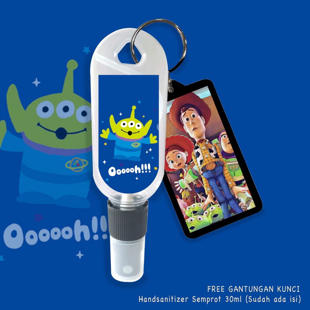 (FREE GANTUGAN KUNCI) HAND SANITIZER T O Y S T O R Y / SPRAY 30 ML / PRAKTIS / CARTOON CUTE / BEST SELLER / LOTSO / ALIEN