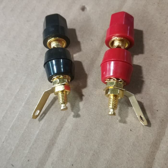 Terminal speaker drat merah hitam dalam gold plate / boding post