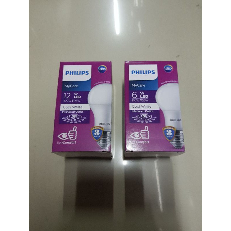 Led Bulb Philips 4000K (Semi Putih atau Cool White) 6w 8w 10w 12w